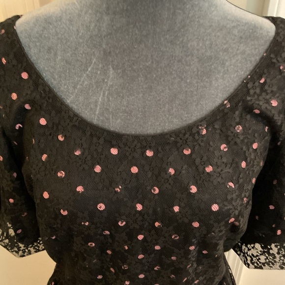 🤍 ILGWU Vintage Polka Dot Lace Dress - Picture 4 of 7